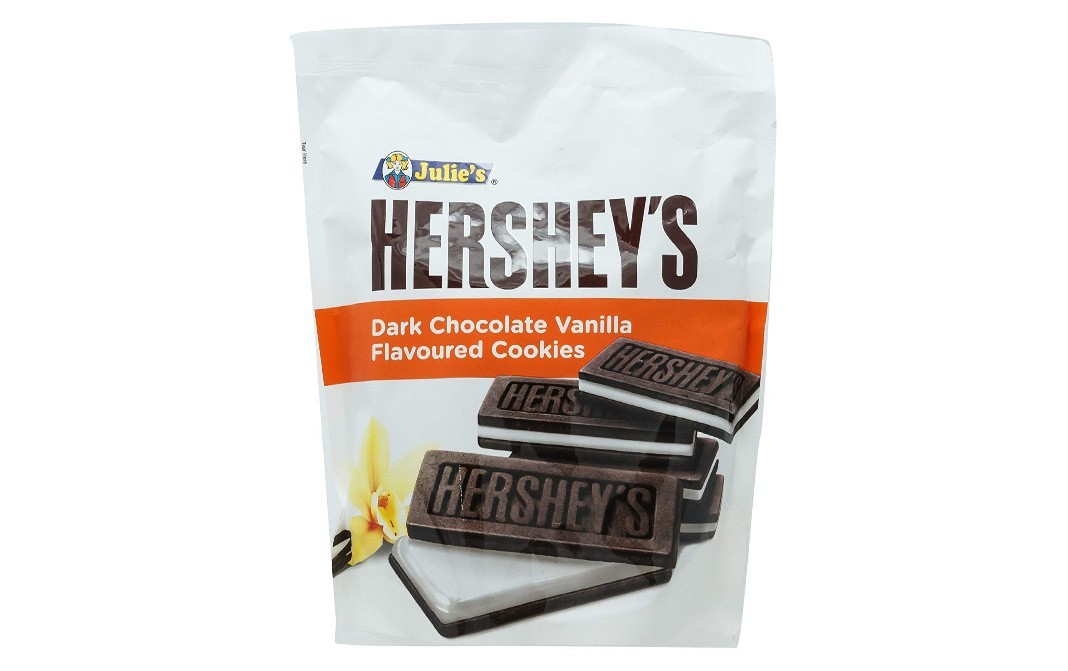 Julie's Hershey's Dark Chocolate Vanilla Flavoured Cookies   Pack  168 grams
